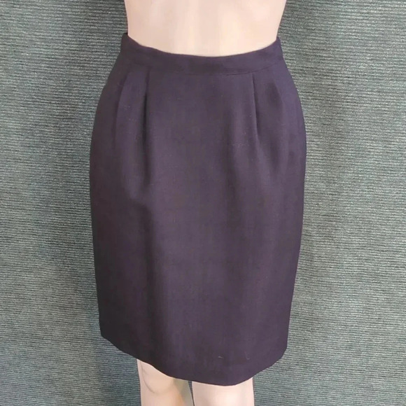 Vintage Kasper For ASL Navy Skirt Suit, Double Breasted Coat - Picture 6 of 9